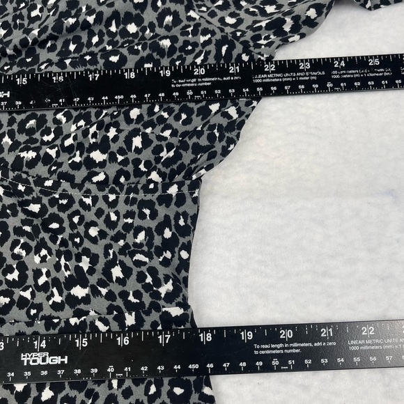 Leota Dress Womens PXXL Petite Plus Grey‎ Animal Print Leopard V-Neck Stretch - Picture 5 of 10